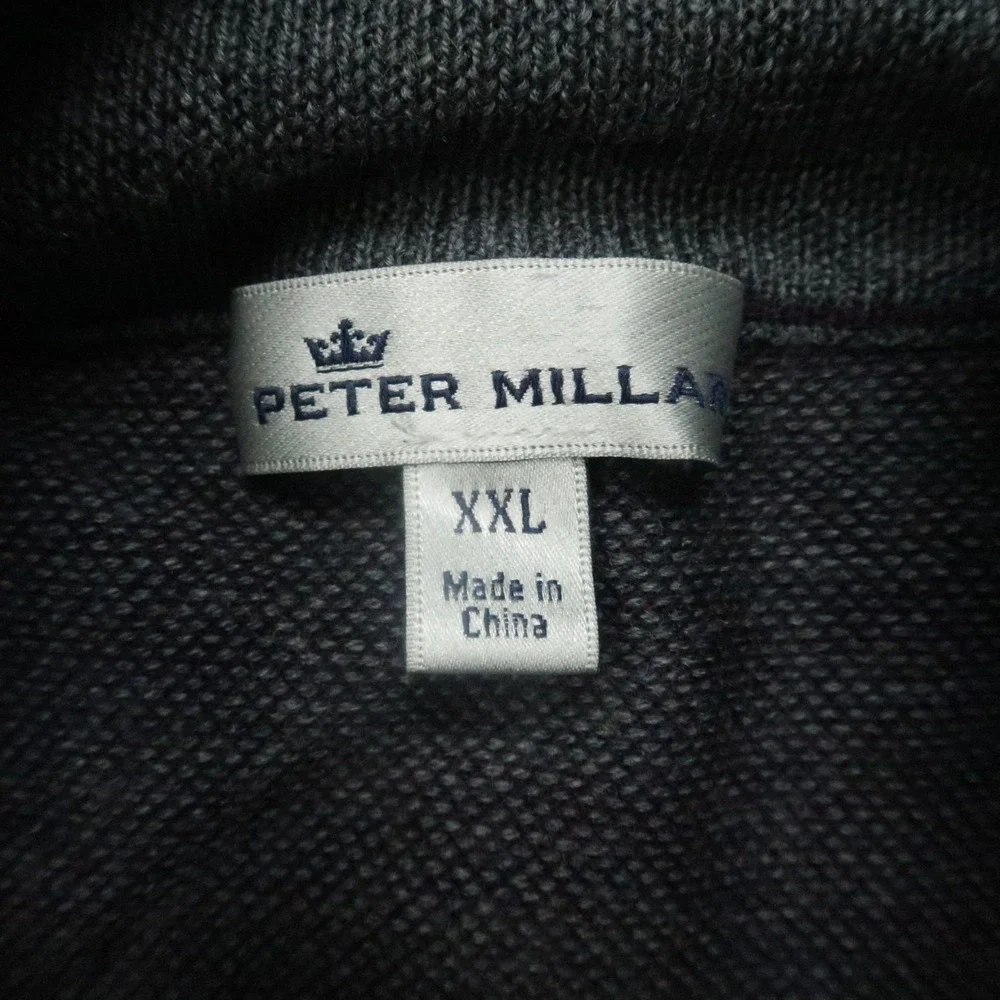 Peter Millar Pullover Mens XXL Purple Birdseye Quarter Zip Extrafine Merino Wool